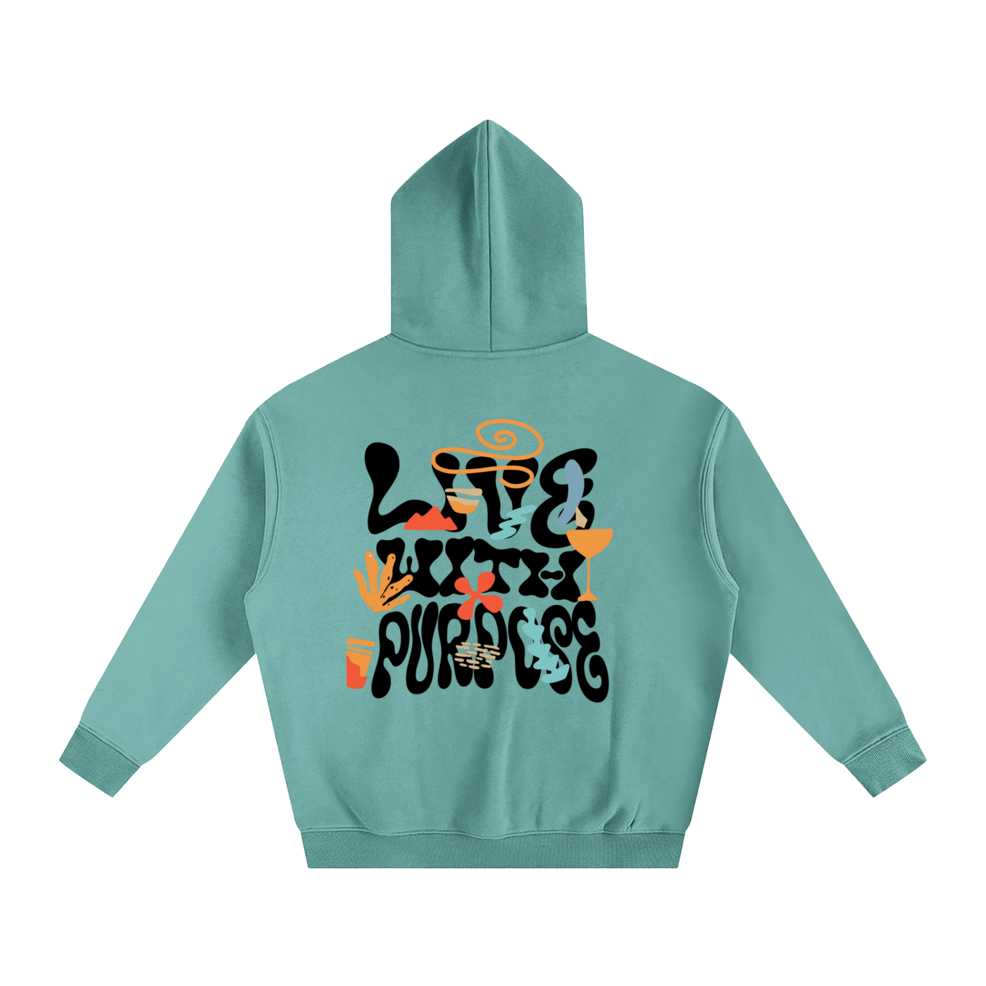"Live With Purpose" Oversize Fleeced Hoodie